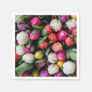 Tulips Farbige Blume Ostern Frühling Serviette