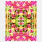 TULIPS - Farbige Tulpen Fraktal Art - Fleecedecke (Vorderseite)