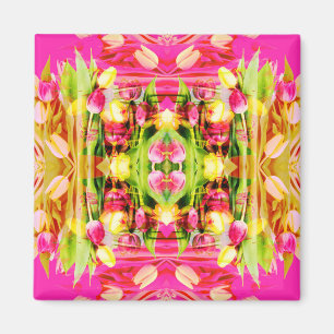 TULIPS - Farbige Tulpen Fraktal Art - Magnet