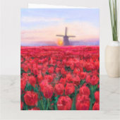 Tulips Field Birthday Card Spring in Niederlande Karte (Rückseite)