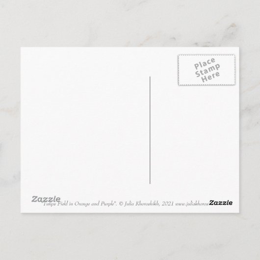 Tulips Field, Frühjahrsblumen Blumen Rotes Blau Postkarte (Rückseite)