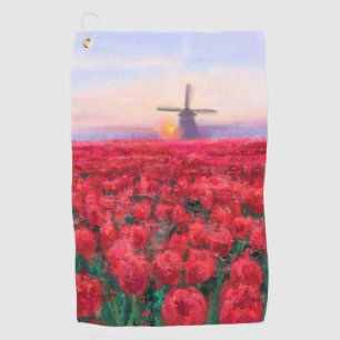 Tulips Field - Landschaft - Frühjahr in den Nieder Golfhandtuch