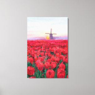 Tulips Field - Landschaft - Frühjahr in den Nieder Leinwanddruck