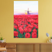 Tulips Field - Landschaft - Frühjahr in den Nieder Leinwanddruck (Insitu (Wohnzimmer))