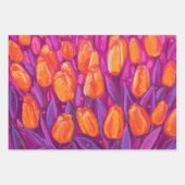 Tulips Field Spring Blumen Rosa Rosa Orange Geschenkpapier Set (Vorderseite 3)