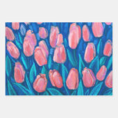 Tulips Field Spring Blumen Rosa Rosa Orange Geschenkpapier Set (Vorderseite 2)