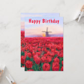 Tulips Field Spring in Netherland Geburtstagkarte Karte (Vorderseite/Rückseite Beispiel)