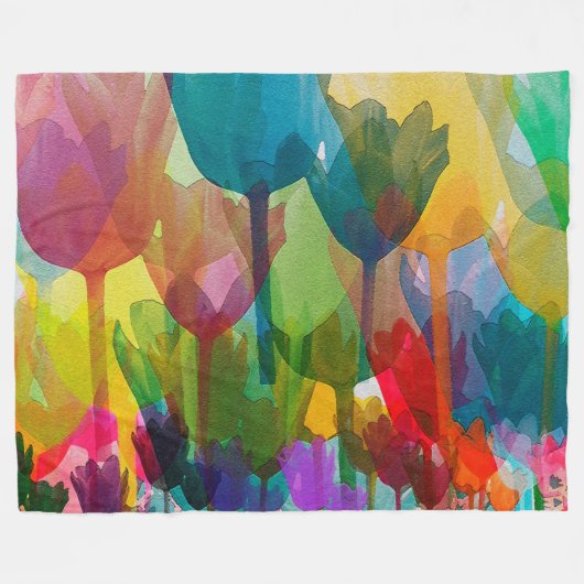 Tulips Fleecedecke (Vorderseite (Horizontal))