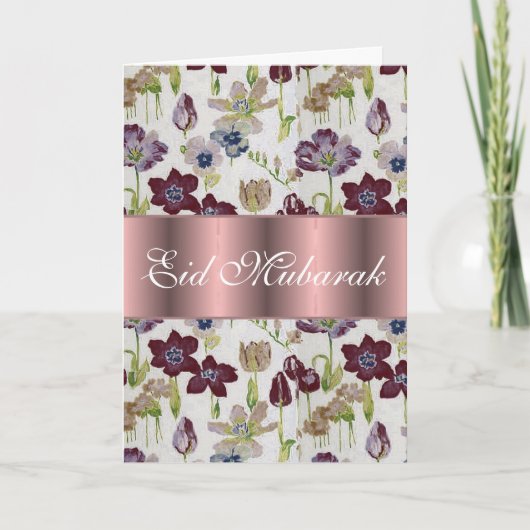 Tulips floral bouquet Eid Mubarak Karte (Vorderseite)