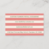 Tulips Floral Fotograf | Moderne Streifen Visitenkarte (Rückseite)