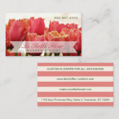 Tulips Floral Fotograf | Moderne Streifen Visitenkarte (Vorne/Hinten)