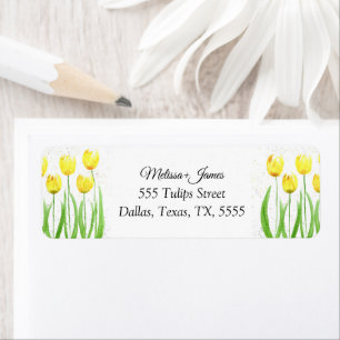 Tulips Floral Watercolor Hochzeit Rücksendeadresse