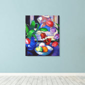 Tulips & Frucht - Canvas Print Leinwanddruck (Insitu (Holzboden))