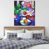 Tulips & Frucht - Canvas Print Leinwanddruck (Insitu (Schlafzimmer))