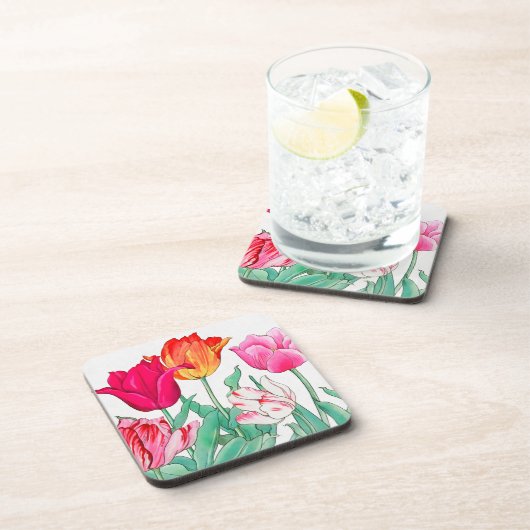 Tulips Garden Getränkeuntersetzer (Rechte Seite)
