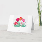 Tulips Garden Happy Birthday Karte (Rückseite)