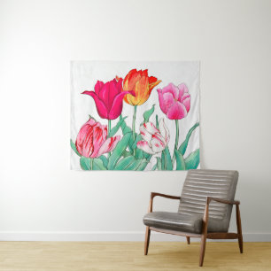 Tulips Garden Wandteppich