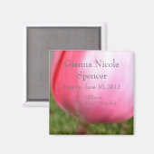 Tulips - Geburtsankündigung Magnet (Vorderseite/Rückseite)