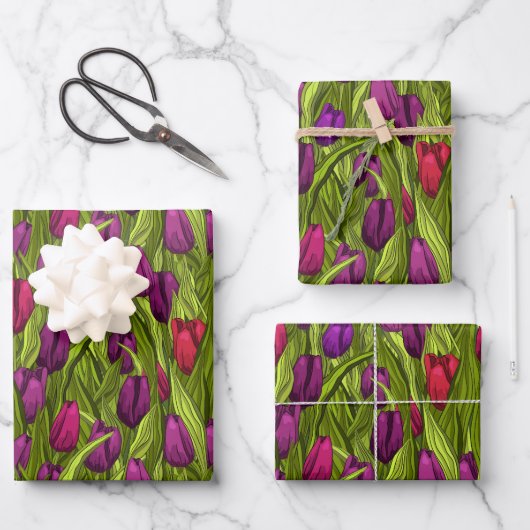 Tulips Geschenkpapier Set (Vorderseite)