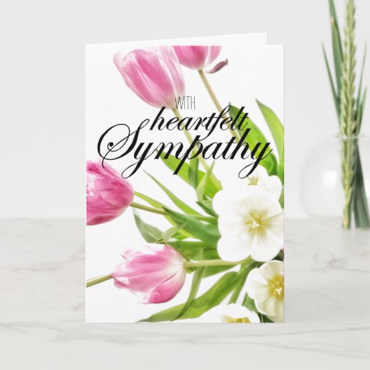 Tulips Greetings Card "With Heartfelt Beileid" Karte (Vorderseite)