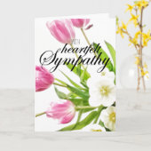 Tulips Greetings Card "With Heartfelt Beileid" Karte (Gelbe Blume)