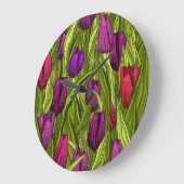 Tulips Große Wanduhr (Winkel)