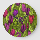 Tulips Große Wanduhr (Vorderseite)
