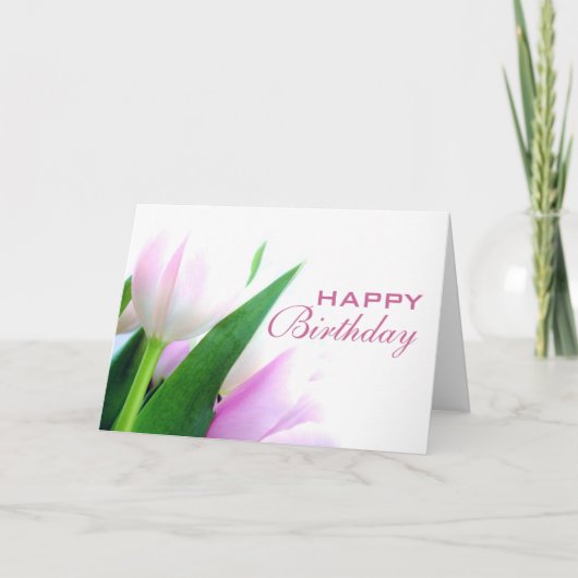 Tulips Happy Birthday Card Karte (Vorderseite)
