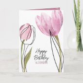 Tulips Happy Birthday Custom Text Any Occasion Karte (Vorderseite)