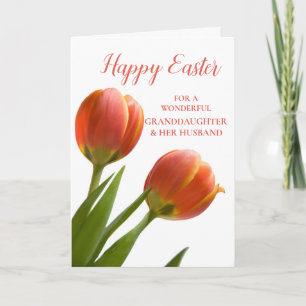Tulips Happy Oaster Grandtochter und ihr Ehemann Feiertagskarte