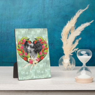 Tulips Heart Frame Plaque Fotoplatte