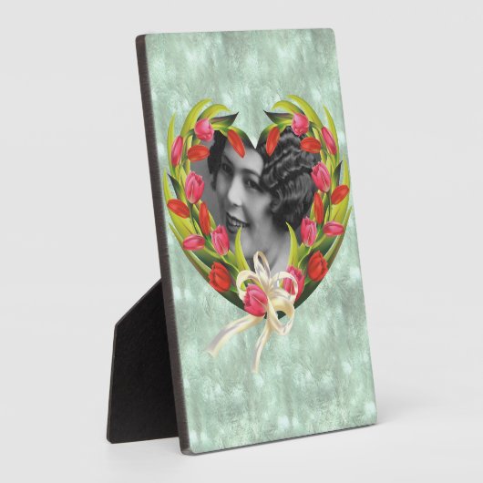 Tulips Heart Frame Plaque Fotoplatte (Seite)