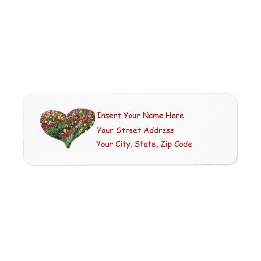 Tulips Heart individuell anpassbare Labels (Vorne)