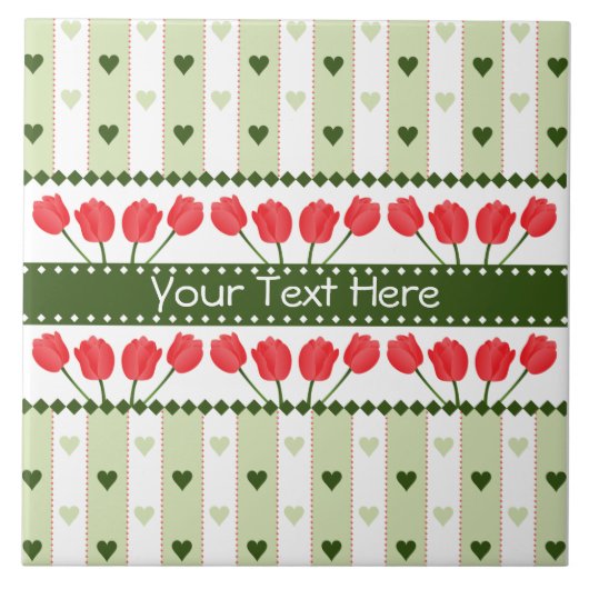 Tulips & Hearts-Fliesen, anpassen Fliese (Vorderseite)