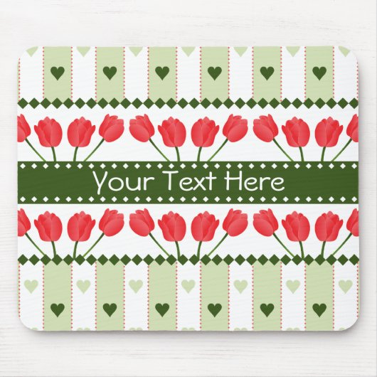Tulips & Hearts Mousepad, anpassen Mousepad (Vorne)