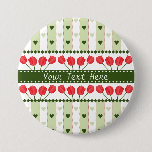 Tulips & Hearts-Taste, anpassen Button (Vorderseite)