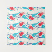 Tulips Hintergrund. Traditionelles türkisches Moti Wandteppich (Vorderseite (Horizontal))