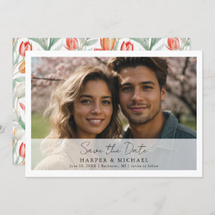 Tulips Hochzeit Foto Save the Date Einladung