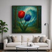Tulips im Stile eines Pinselstrichs Poster