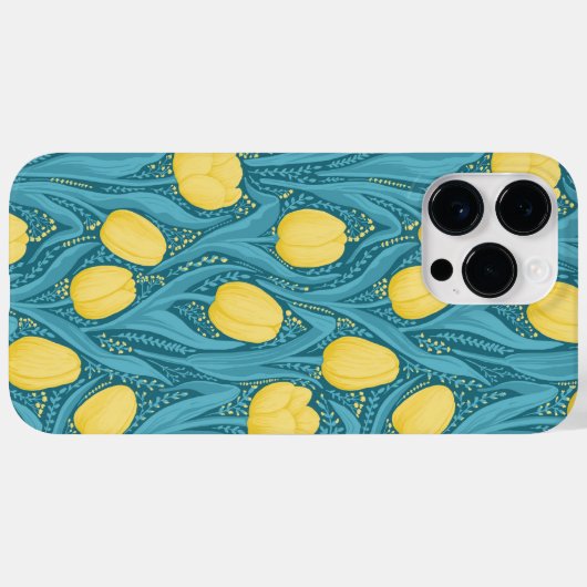 Tulips in blau und gelb Case-Mate iPhone hülle (Rückseite (Horizontal))