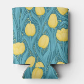 Tulips in blau und gelb dosenkühler (Rückseite)