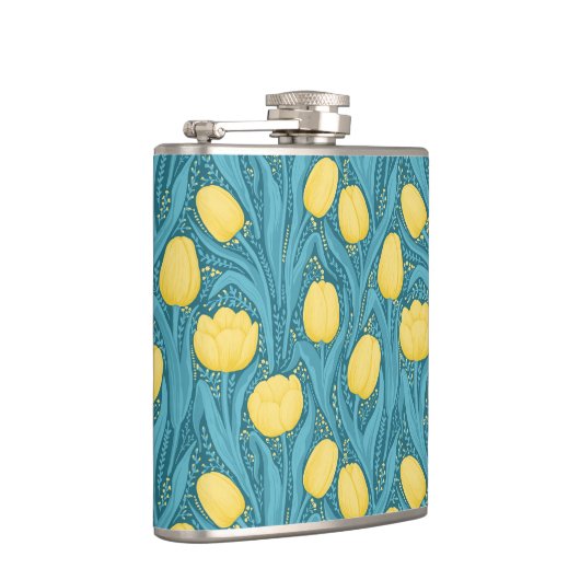 Tulips in blau und gelb flachmann (Rechts)