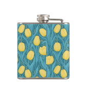 Tulips in blau und gelb flachmann (Rückseite)