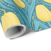 Tulips in blau und gelb geschenkpapier (Rolleneckpunkt)