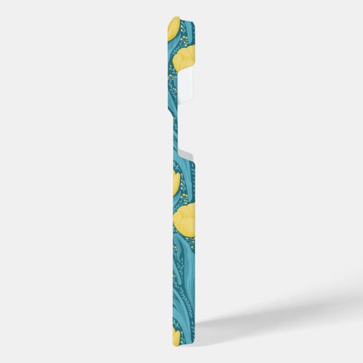 Tulips in blau und gelb iPhone hülle (Linke Seite)