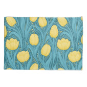 Tulips in blau und gelb kissenbezug (Rückseite-Links)