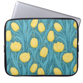 Tulips in blau und gelb laptopschutzhülle (Vorderseite)