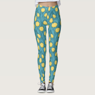 Tulips in blau und gelb leggings