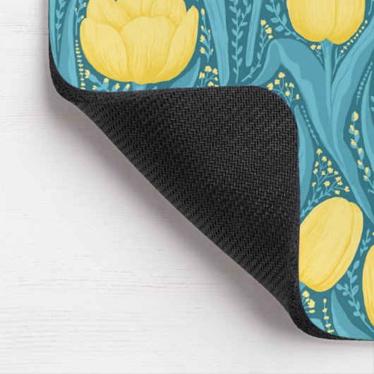 Tulips in blau und gelb mousepad (Ecke)