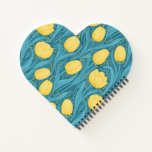 Tulips in blau und gelb notizblock (Rückseite)